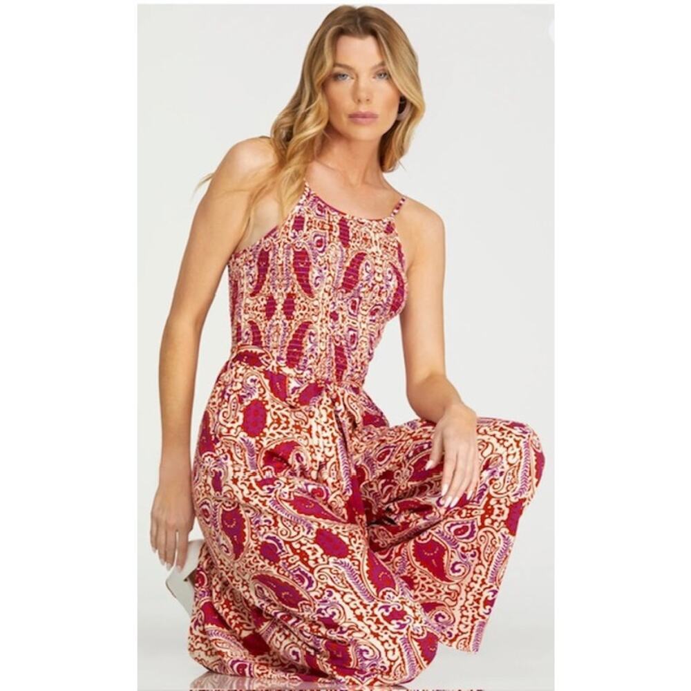 She + Sky - Smocked Tube Jumpsuit w/Waist Tie - Small - Picture 3 of 6